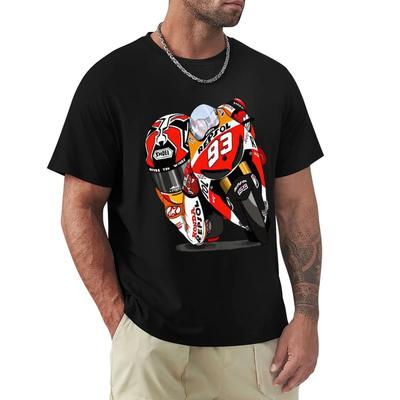 Marc Signature 93 MOTO T-Shirt Harajuku Kurzarm T-Shirt 100 % Baumwolle Grafiken T-Shirt Tops