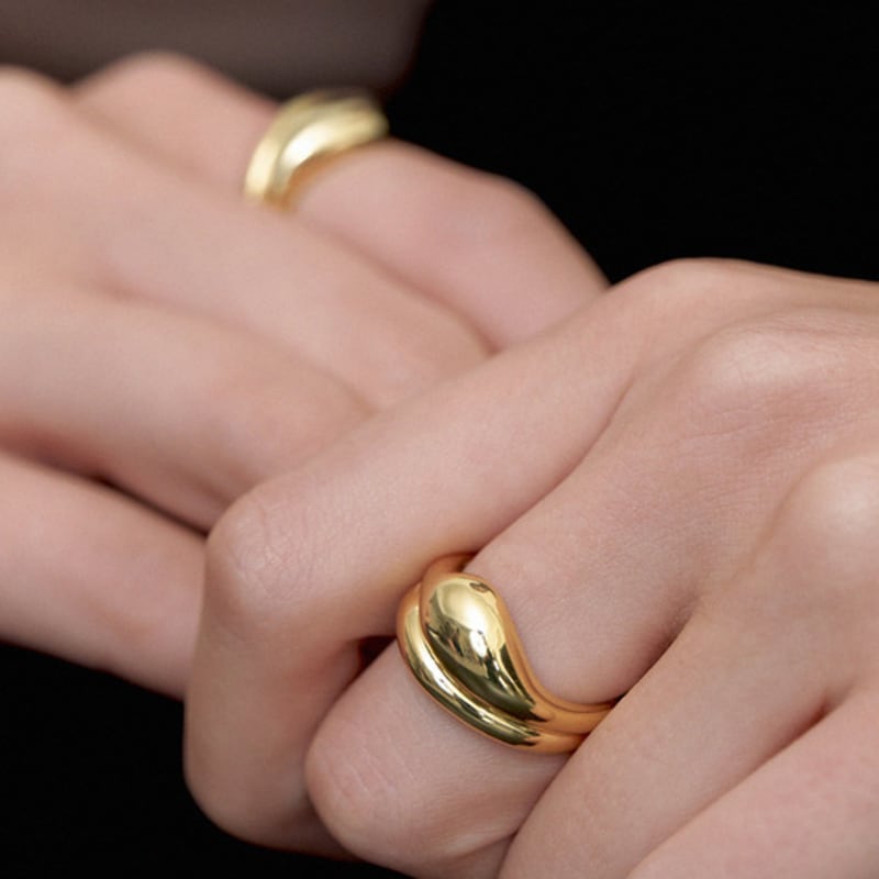 leeENoir Double Wave Ring (2color)