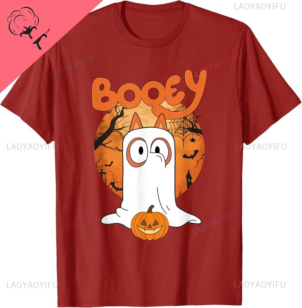 Booey Halloween Funny Spooky Season Blue Heeler Kids Tee TShirt Unisex Summer Streetwear Tops Cotton Camiseta Hombre