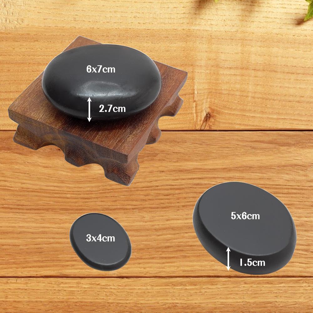 TONTIN Set per massaggio con pietre calde Pietra rotonda Pietre per massaggio in basalto Salon SPA Borsa riscaldante 220 e 110 Volt CE e ROHS