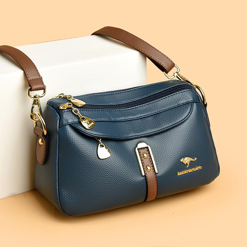 Brand Design Three Layers Fashion Shoulder Messenger Bags Luxury Soft Leather Crossbody Sac Quality Small Handbags and Purses