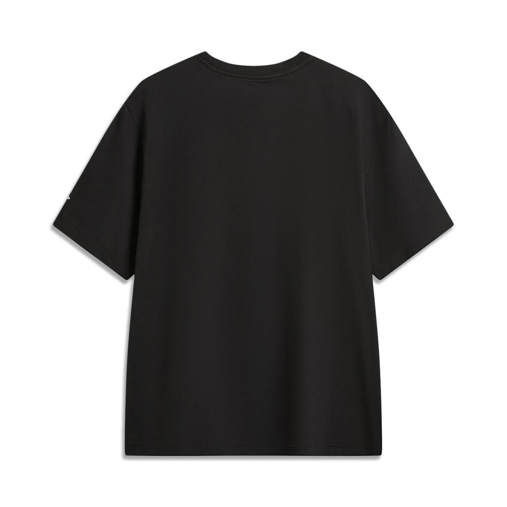 Li-Ning Outdoor CF Quick-Dry Cool Round Neck T-Shirt With Solid Color Letter Logo Men tops Black ATSW031-4
