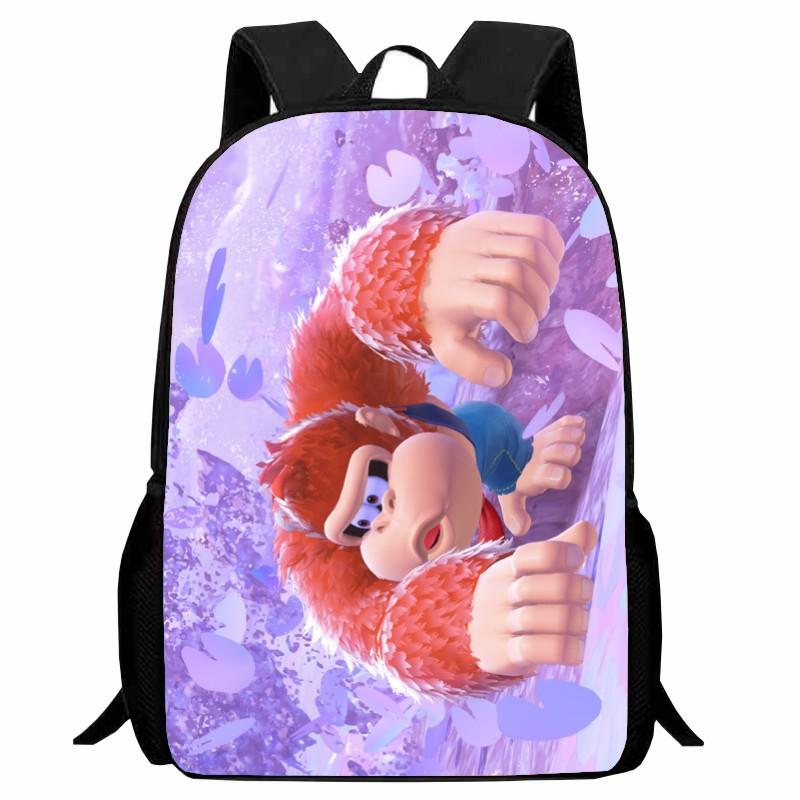 Donkey Kong Bananza, full-open student schoolbag, cartoon backpack, male