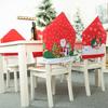 2PCS New Christmas Ornaments Print Old Man Snowman Chair Cover Snowflake Stool Chair Cover Back Dre