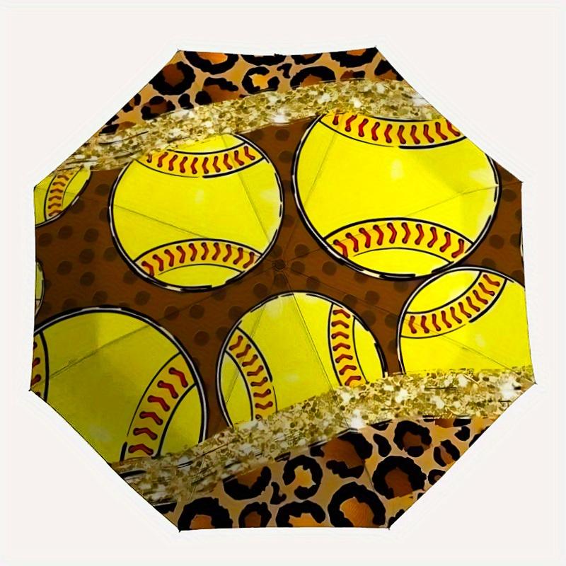 

1pc Softball Automatic Open/close Folding Umbrella, Compact Portable Travel Umbrella, Perfect Birthday/Christmas, Cute Umbrella, Durable Con