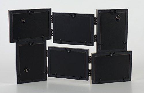 Kishima KP-31340 Photo Frame, Large, Tabletop, Wall-Mounted, Horizontal, 6-Window, Stylish Silver and Bronze, Interior Frame