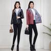 2024 PU Leather Plus Size Velvet-Lined Jacket for Middle-Aged & Elderly Women
