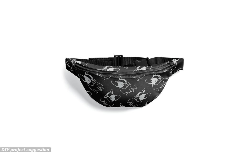 Outdoor Dekostoffe Oxford - Motiv Gezeichnete Bulldoggen Auf Schwarzem I Dr093