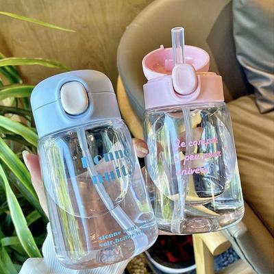 Straws and Lids Kids Sippy Cup Transparent Beverage Cups Creative Water Bottles Toddlers Feeding