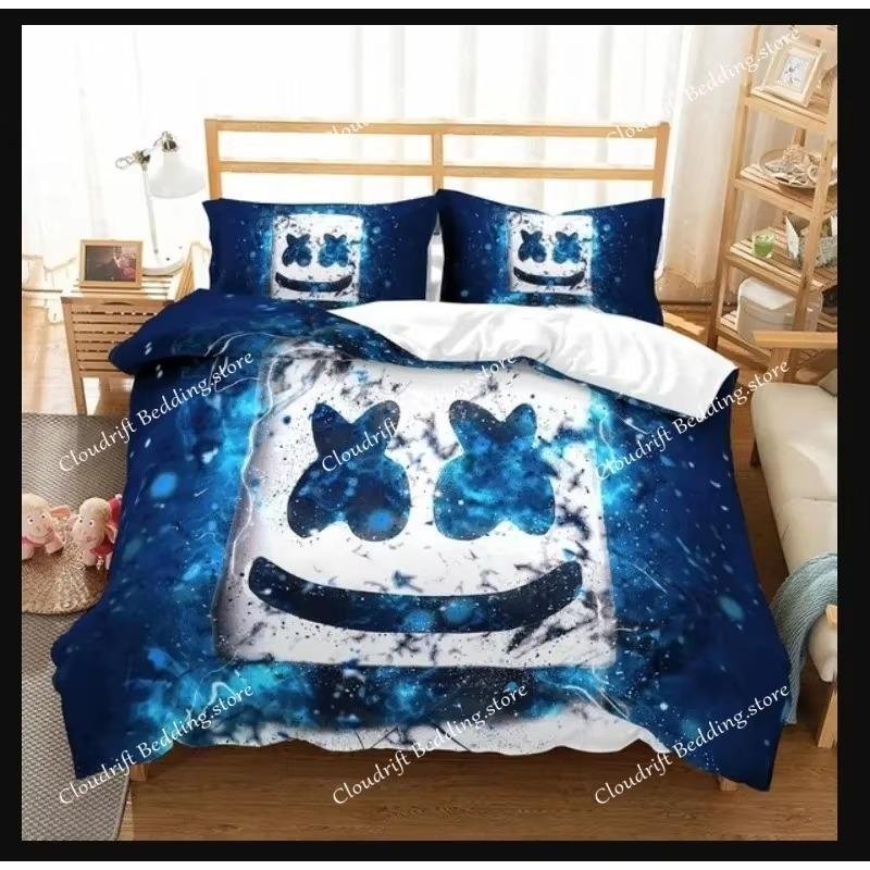 Hip Pop Music Marshmello Bedding Sets Bed Cover Comforter Duvet Cover Pillow Case Kids Adult Bedroom Decoration026
