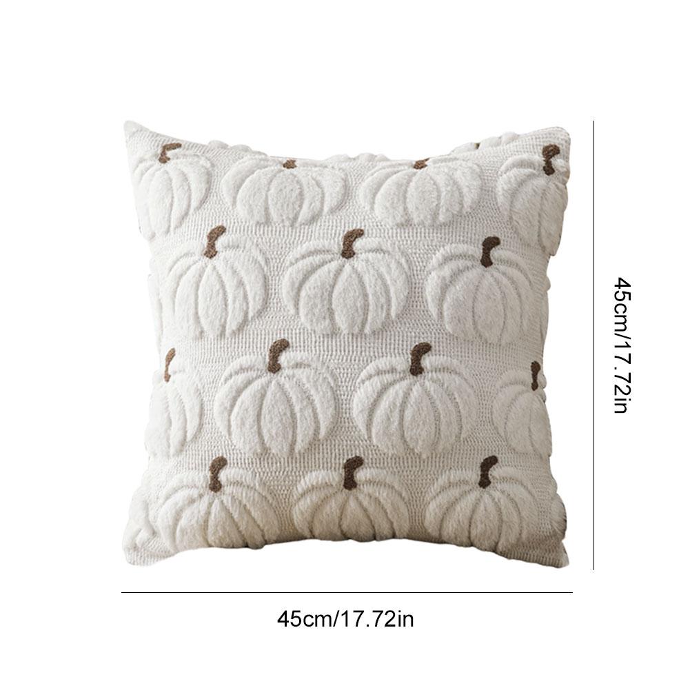 1/2Pcs Halloween Pumpkin Fall Throw Pillow Covers Faux Fur Pillow Covers Accent Pillowcase for Living Room Bedroom Halloween