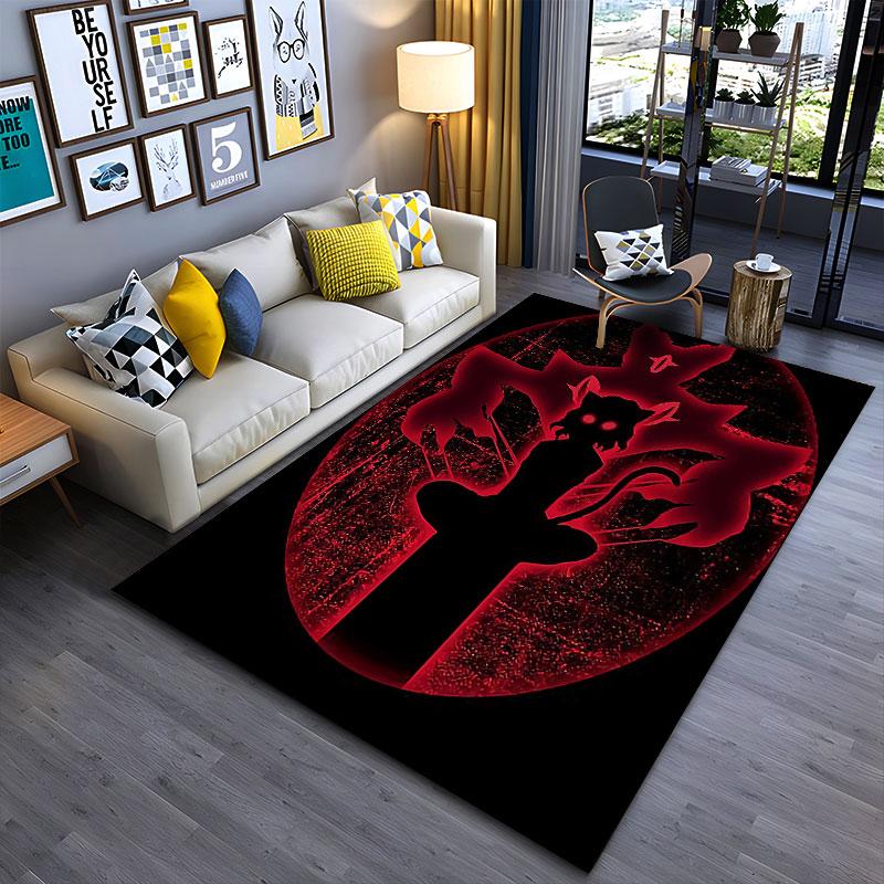 Dark Demon Cat Silhouette Carpet suitable as a non-slip mat for the living room or bedroom sofa