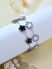 1 Piece Light Luxury Lucky Stainless Steel Five Flower Bracelet for Women's Daily Commuter Accessories, Clover Zircon Bracelet