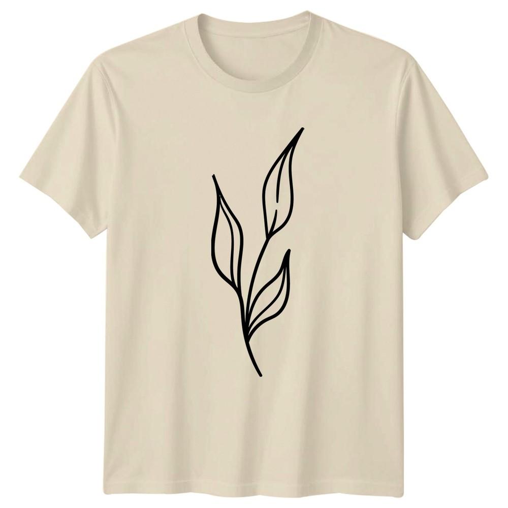 Simple Botanical Leaf Art TShirt Minimalist Foliage Nature Plant