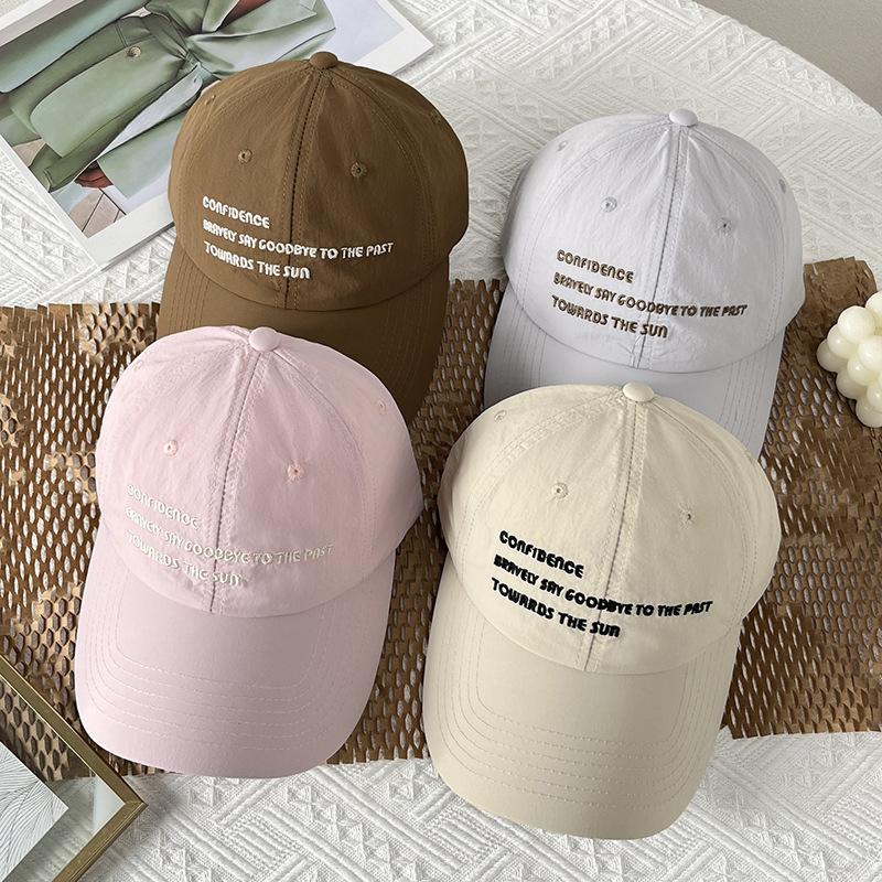 New Summer Style Light and Quick Dry Outdoor Baseball Hat for Women Korean Embroidery Face Profile Sun Protection Baseball Hat for Men