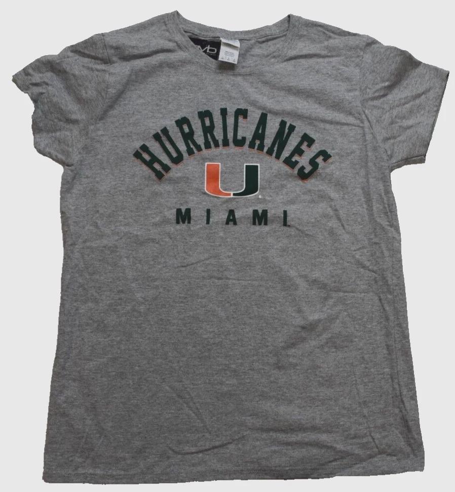 Old Varsity Brand Womens Miami Hurricanes The U Gray Shirt NWT S-XL L