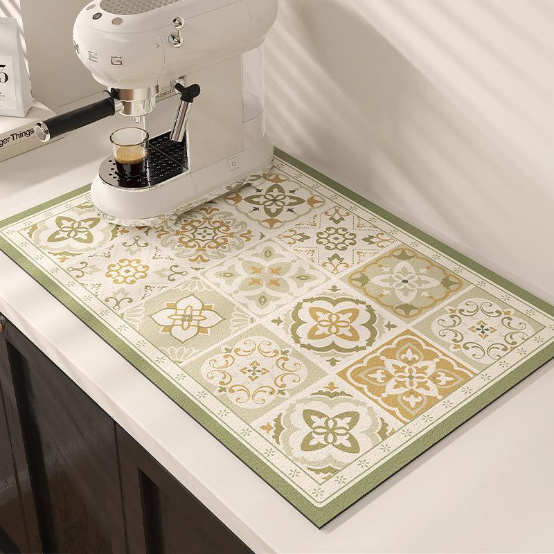 VIKAMA French Press Kaffeepad Küchenarbeitsplatte Abtropfmatte Kieselgur Saugfähige Geschirrtrockenmatte Küchenzubehör