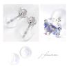 Pt900 Platinum 4mm Stud Earrings with June Birthstone Blue Moonstone (Pair)