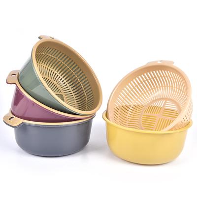 Portable Detachable Double-Layer Hollow Fruit &Vegetable Cleaning Washing Basket