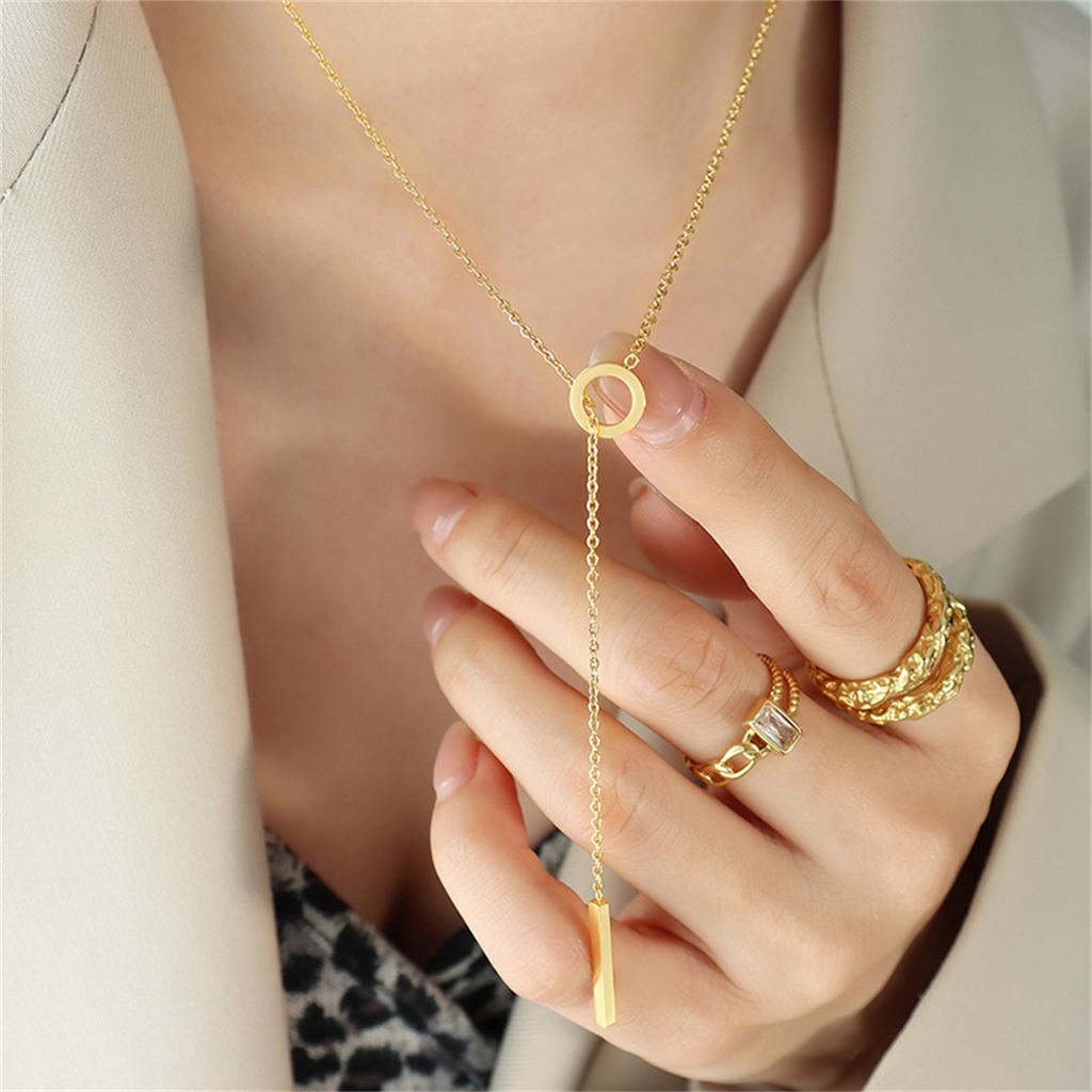 Minimalist  Style Strip Pendant Short Necklace Fashionable Choker Chain Women's Collarbone Chain Perfect Jewelry For Women Daily Wear