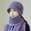 Middle-aged and Elderly Women's Plush Hat Winter Plush Thickened Thermal Ear Protection Hat Foreign Fashion Mother Knitted Cotton Hat