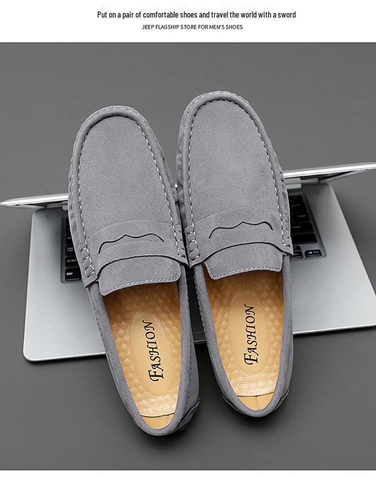 Men's Suede Hand-Stitched Driving Shoes with Soft Soles