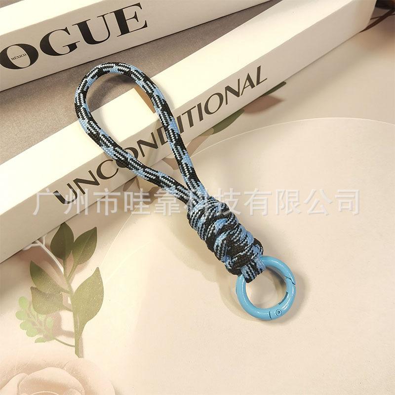 Color-blocked Knotted Mobile Phone Lanyard Creative Short Lanyard Keychain Lanyard Ring Detachable Anti-lost Lanyard 12CM