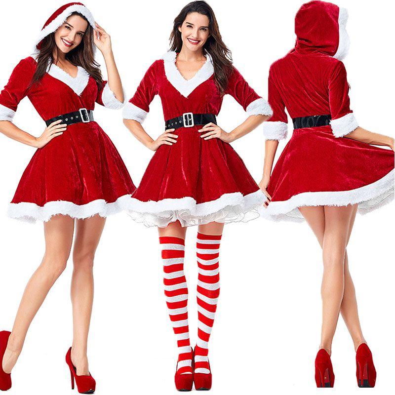 Stunning Women Fashion Santa Claus Xmas Costume Waistbelt Cosplay Outfit Gift