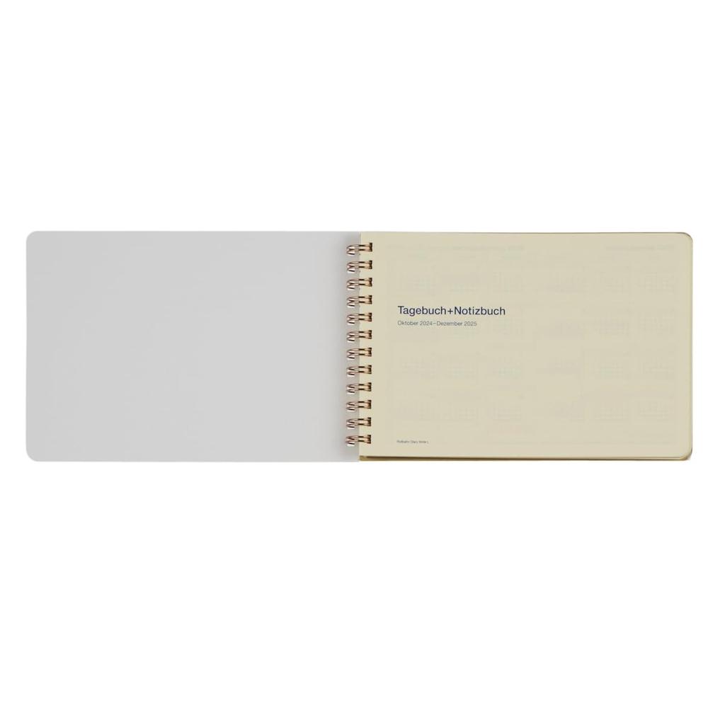 Delfonics 2025 Edition Planner (Starts October 2024) Rollbahn Snake Diary, Horizontal, Large, Monthly Schedule Book (Light Yellow)