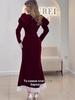 2025 Elegant Waist-Hugging Evening Dress - European & American Style