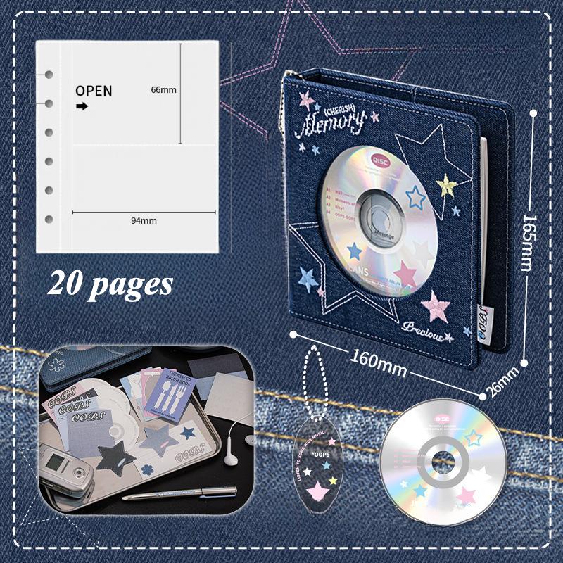 Fotoalbum im amerikanischen Stil mit Stickerei aus Denim, Mini-Fotoalbum M5, 3 Zoll, Kpop-Fotokarten-Sammelalbum, Kartenordner, Neu 2025
