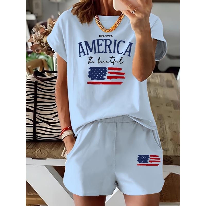 Summer New Style Women's Sports Outfit - Casual T-shirt and Shorts Set - Women's Clothing - Short Style Outfit