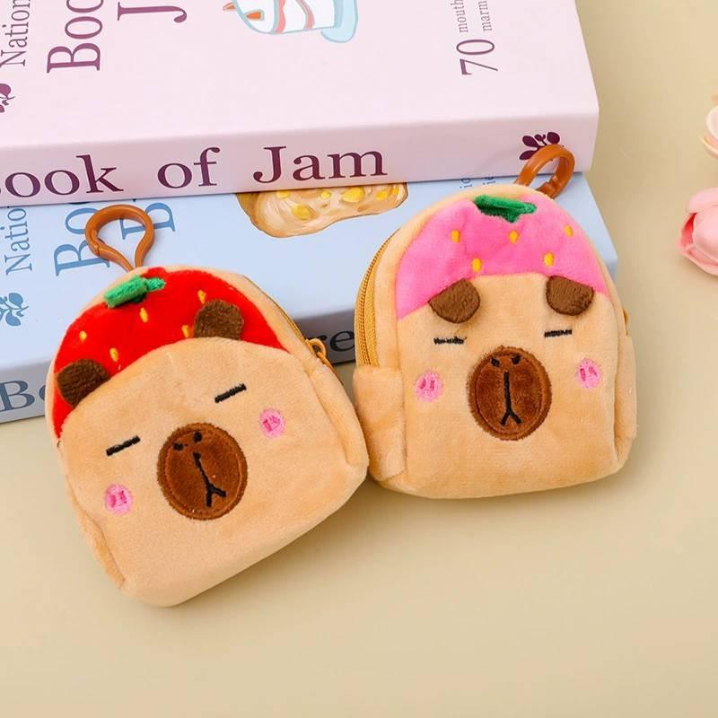 Fruit Plush Capybara Coin Purse Headphone Data Cable Storage Bag Gift Pendant