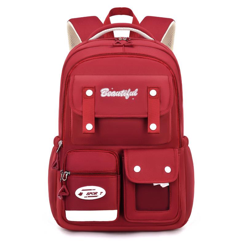 College Style Schoolbag Female Primary School Students Large Capacity Junior High School Students Travel Bag Lightweight Student Bag Large Capacity