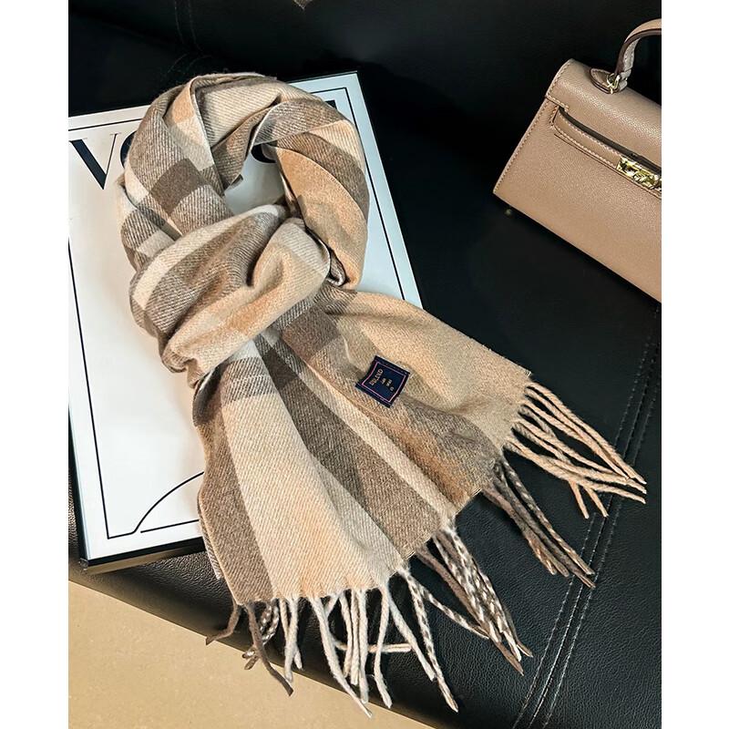 VICTORIA&VERA Autumn/Winter Large Color Block Tassel Scarf 30x180cm