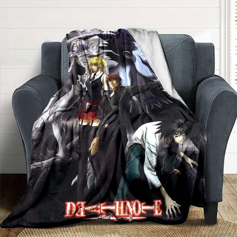 Anime DEATH NOTE Print Flannel Blanket High Quality Warm Comfortable Cover for All Seasons Perfect for Gifts Home Decor