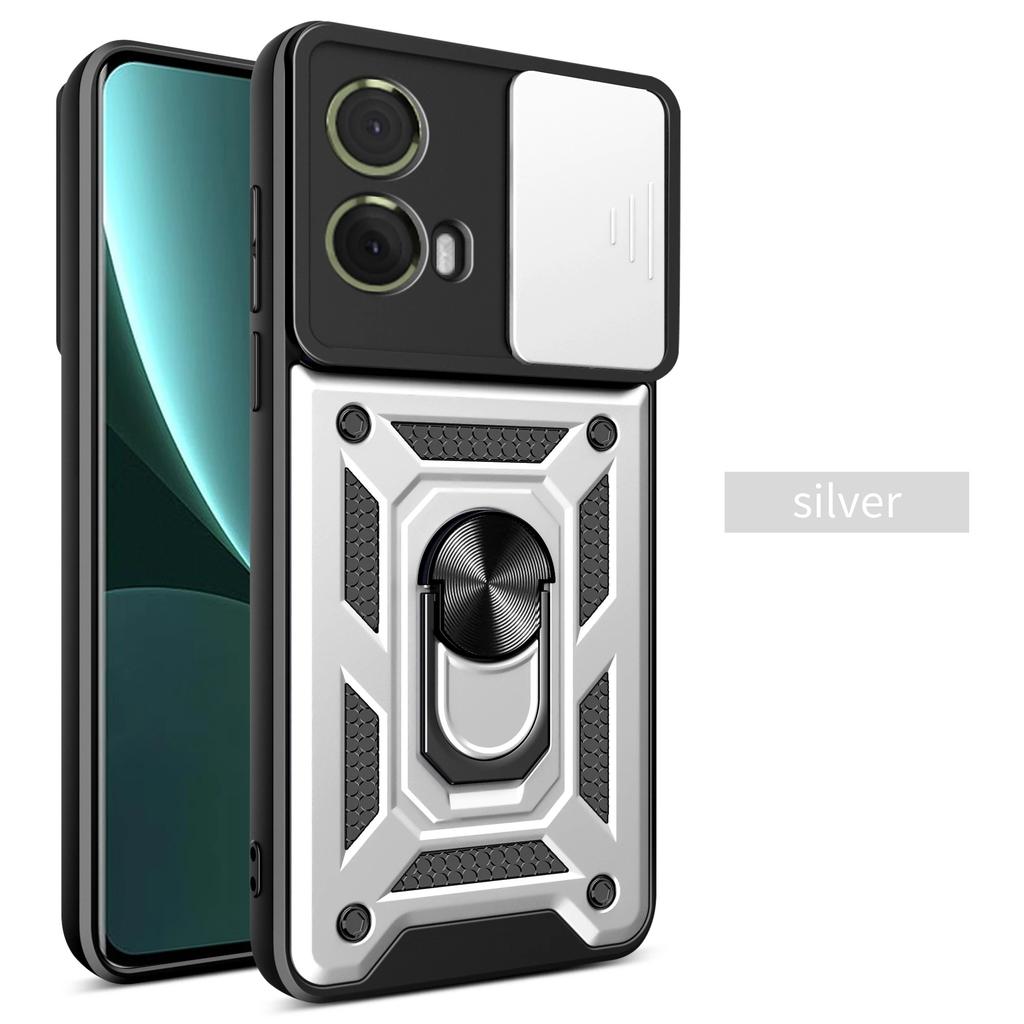 Shockproof Armor Case for Motorola Edge 50 40 NEO 30 Pro Ultra Fusion G04 G34 G84 G54 G42 Ring Holder Slide Lens Protect Cover