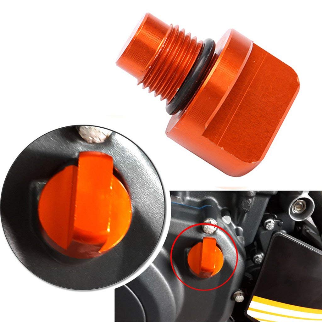 Karun Motorcycle Accessories CNC Orange Aluminum Engine Magnetic Oil Drain