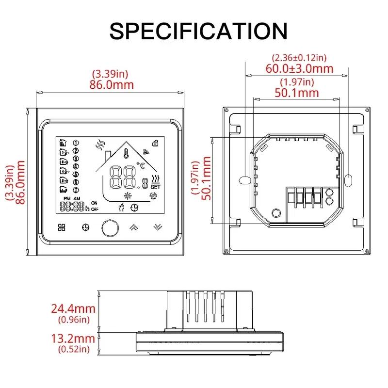MOES WiFi Water/Electric Floor Heating Thermostat Gas Boiler Temperature Controller Smart Alexa Tuya Google Voice Zigbee Control