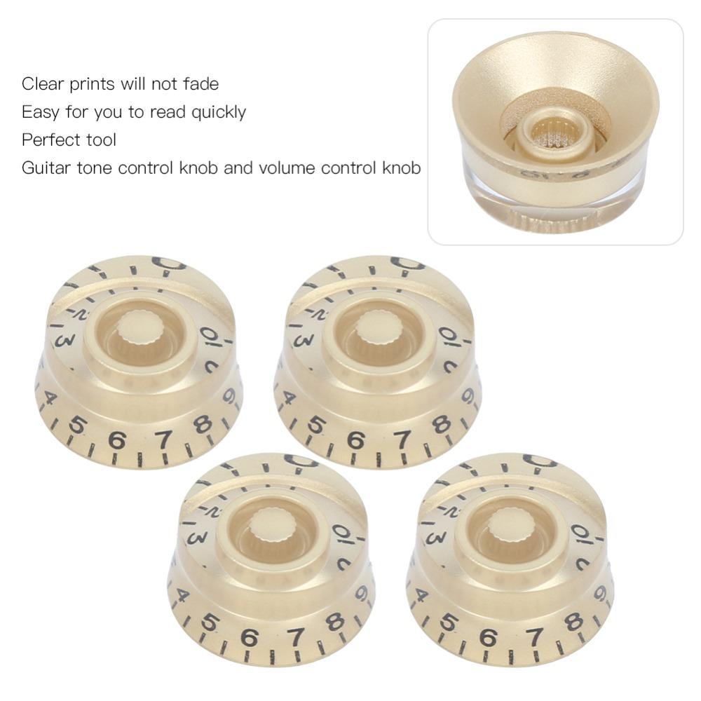 4PCS Easy Grip Volume Control Knobs Red /Golden Guitar Accessories  Electric Guitar Black on gold
