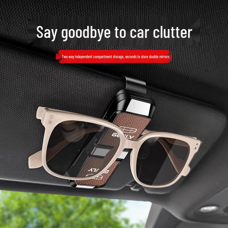 Two-Way Glasses Clip for Geely Cars: Fits Xingyue L, Boyue L, Xingyuan, Xingrui, Galaxy L6 - Sunglasses & Ticket Holder