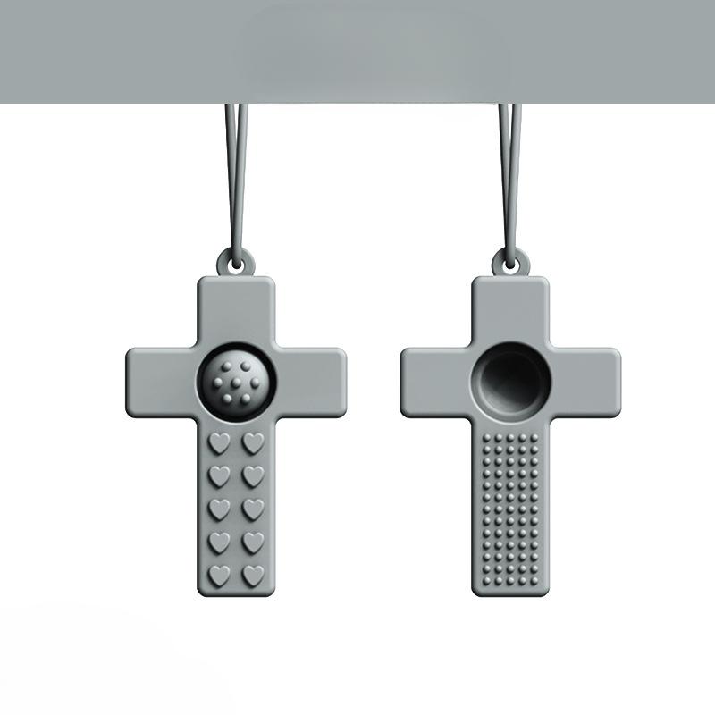 Infant Teething Sticks Children's Cross Teething Rings Baby Bubble Fun Silicone Teething Rings Toys