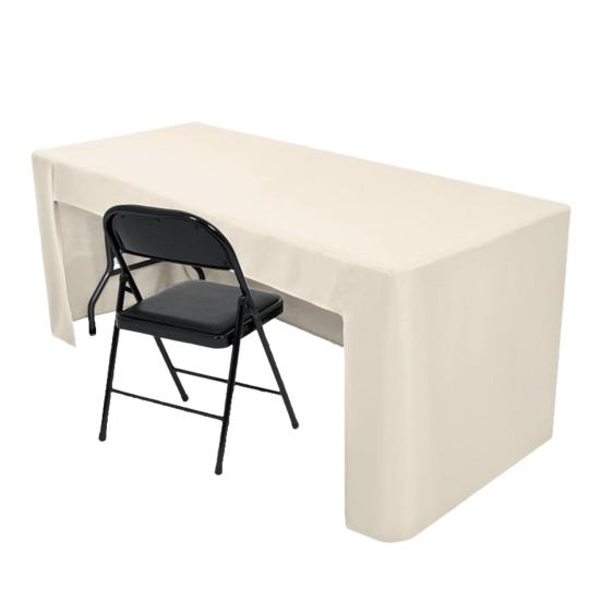 Fitted Tablecloth Polyester Open Back Table Cover Solid Color Washable Table Cloth for Meeting Party Wedding Banquet Birthday Decor