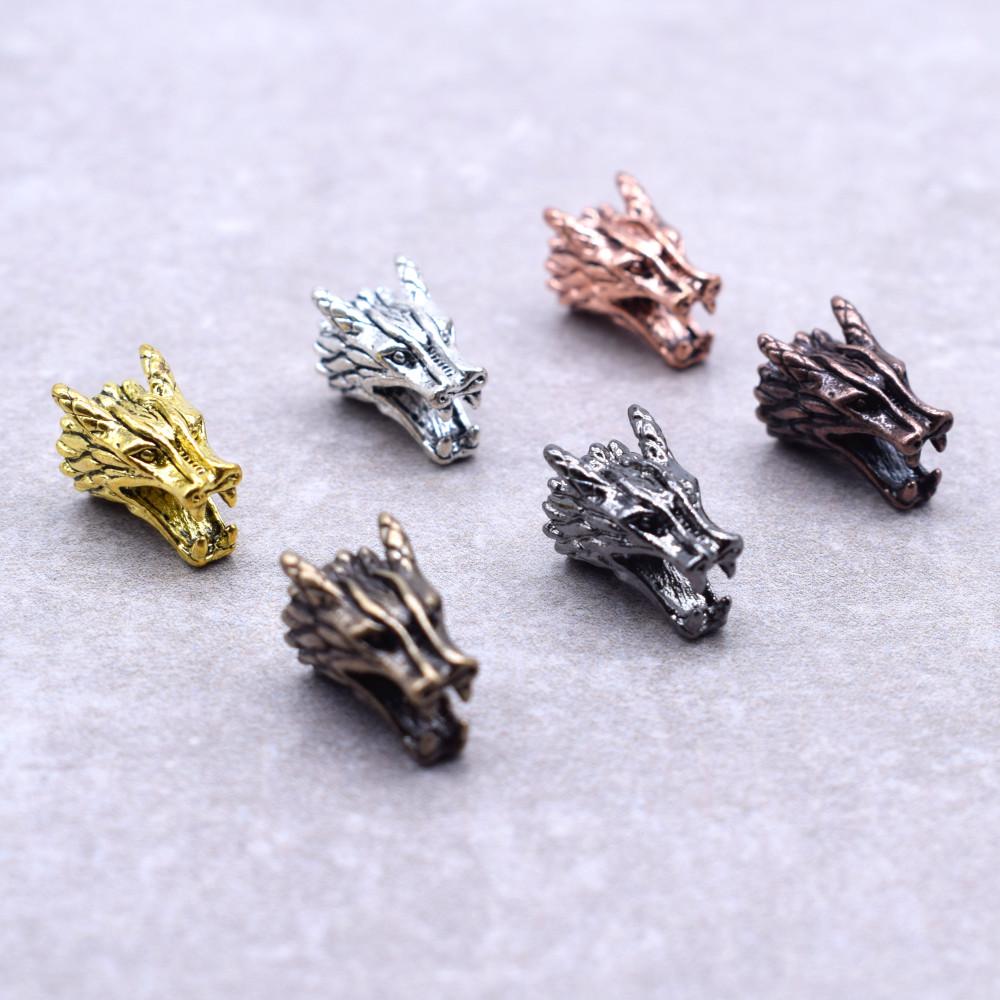 10 Pcs/ Lot 6 Colors Animal Style Alloy Dragon Beads for Jewelry Making Bracelets DIY Components Accessories Wholesale