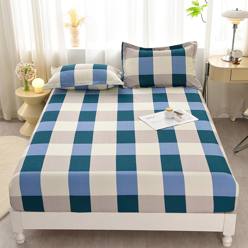 Washed Cotton Fitted Sheet featuring Elastic Bands Non Slip Adjustable Mattress Cover Printed  Pure Cotton  designed for Double King Queen