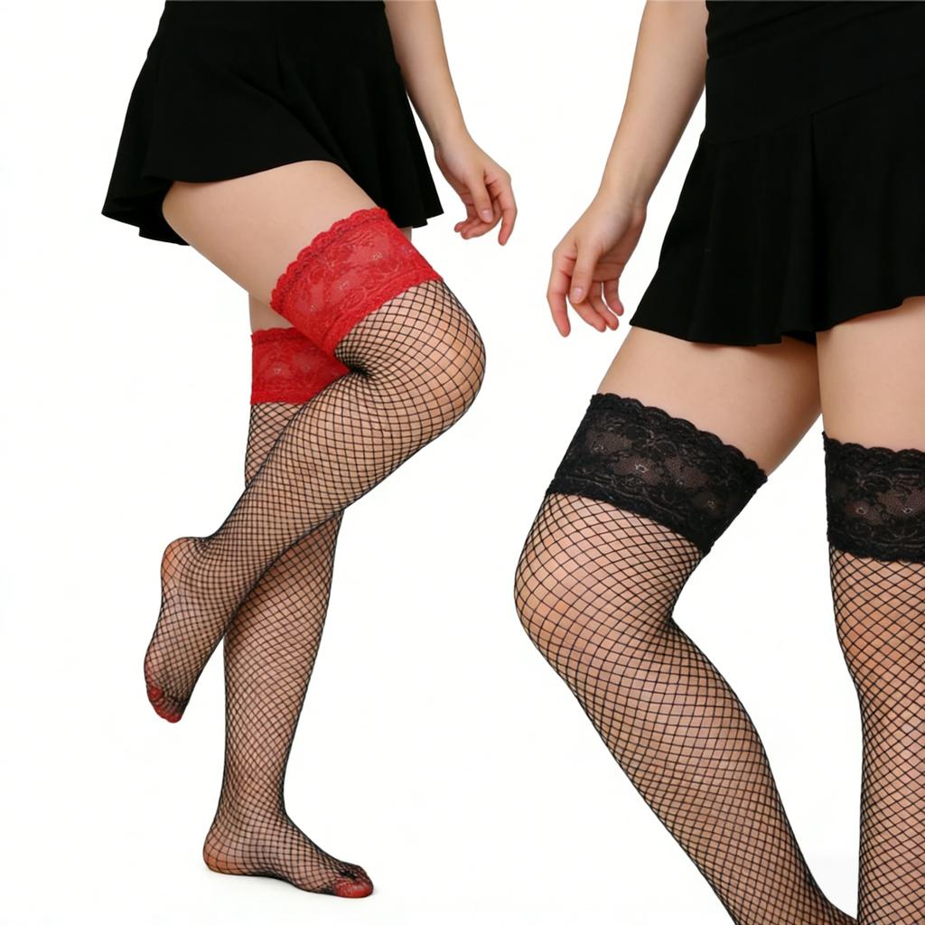 Plus Size Net Stockings for Women Elastic Non Slip Cool Summer Light