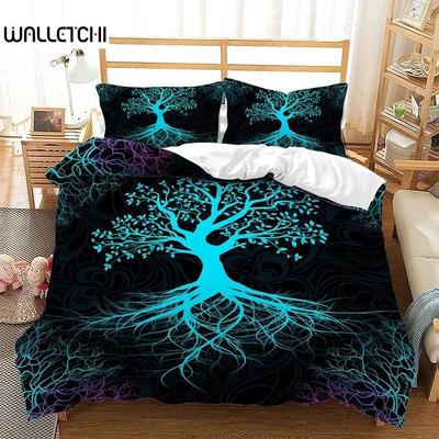 Life Tree Shiny Pattern Duvet Cover Fashion Bedding Set Quilt Cover Pillowcases Single Double TwinQueen For Men Women Kids Gift