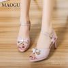 Damen Peep-Toe High Heels Knöchelriemen Schnalle Sandalen Strass Schleife Party Schuhe Elegante Kleiderschuhe Bequeme Mode Sandalen