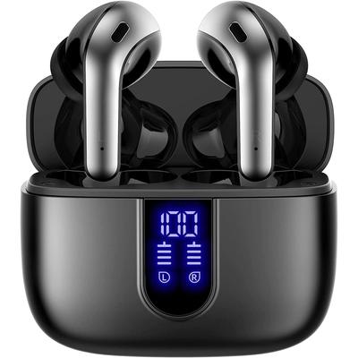 Căști Bluetooth 5.3 Căști fără fir Căști cu LED-uri cu redare 60 de ore Căști cu putere IPX5, impermeabile, cu microfon, pentru televizor, telefon inteligent, laptop, computer