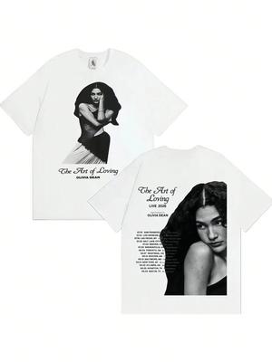 Olivia Deans The Art of Loving Themed Tshirt Stylish Loose Fit Unisex Comfortable Pure Cotton Tshirt Vintage T Shirt